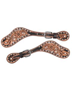 Circle Y White Daisy Filigree Spur Straps