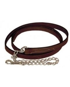 Tory Leather 1" Single Ply Lead With Nickel Plated Chain
