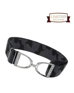 Ellany™ Elastic Belt 2" Black Camo with Gunmetal Stirrup