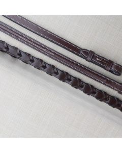 Black Oak 5/8" Square Raised Fancy Laced Reins
