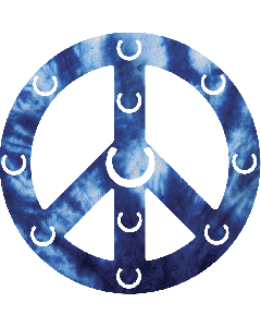 Blue Peace Sign With Horseshoes Magnet