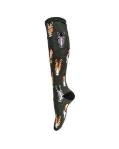 Four White Socks Pony Potraits Knee High Socks