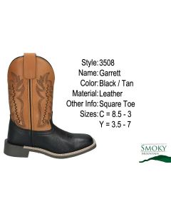 Smoky Mountain Childs Garrett Black/Tan Western Boots