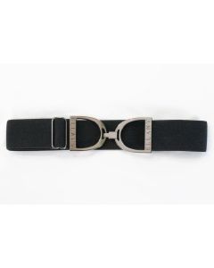 Ellany Black- 1.5" Gunmetal Stirrup Elastic Belt