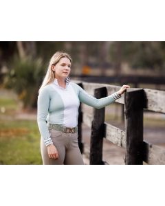 Essex Ladies "Luna II" Seafoam with Hunter Derby Long Sleeve Performance Show Shirt