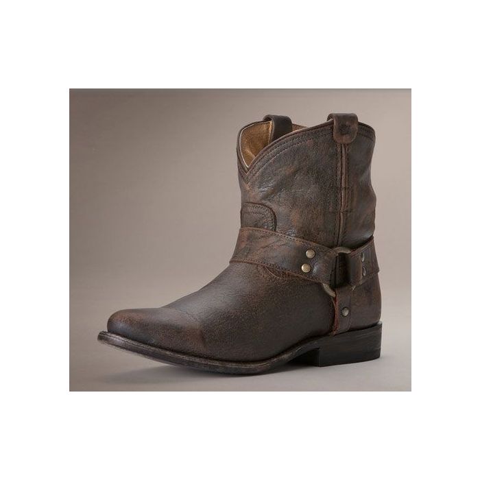 Frye Womens Wyatt Harness Short Western Boots 